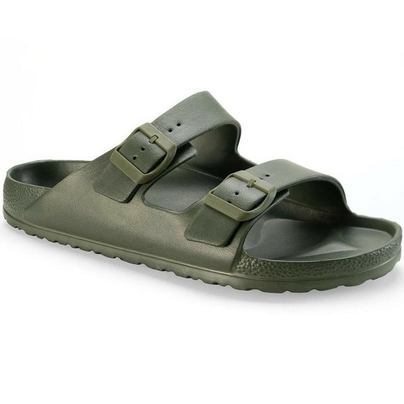 Sun + Stone Men's Jude Slip-On Sandals Slide Olive - Picture 3 of 9
